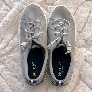 New w/o tags Grey Sperry Top Siders. Never worn.